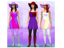 Sims 4 — CK'sRandomClothes by Ellaemmaennea — A set of clothes I made for a sim. Sunhat, leggings and a dress all bright