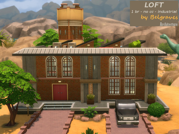 Sims 4 — Loft by Leander_Belgraves — A modern industrial Loft with one Bedroom and one Bath There is a Patio behind the