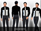Sims 4 — relaxing your shoulders by JohnByron — this shirt is black and white and also very comfortable for you to relax