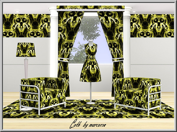 Sims 3 — Goth _marcorse by marcorse — Themed pattern: fantasy skull xray design