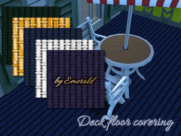 Sims 4 — Deck Floor covering by Emerald — Add a personalized touch to your deck floor covering!!!