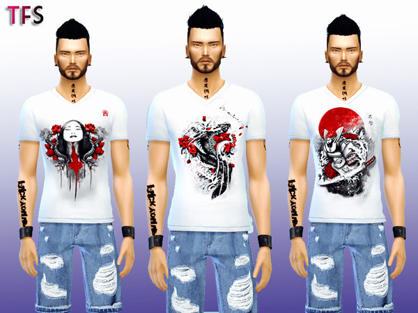Sims 4 — Japanese Shirts Collection by TwistedFate_Sims — I wanted to honor my great attachment to everything about