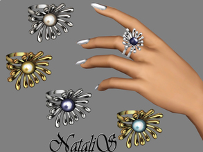 Sims 3 — NataliS TS3 Pearl flower ring FA-FE by Natalis — A beautiful jewelry - pearl flower ring . Colored pearls and