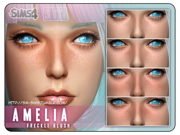 Sims 4 — [ Amelia ] - Freckled Blush by Screaming_Mustard — A subtle freckled kissed blush for rosy Sims. Comes in 4