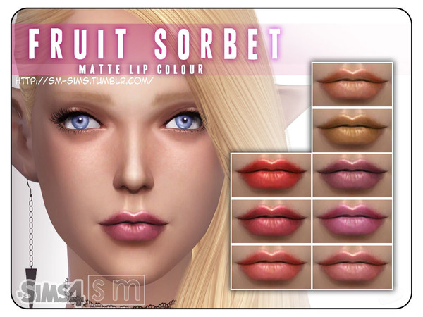 Sims 4 — [ Fruit Sorbet ] - True Matte Lip Colour by Screaming_Mustard — Fruity sorbet inspired, this limited-shine lip