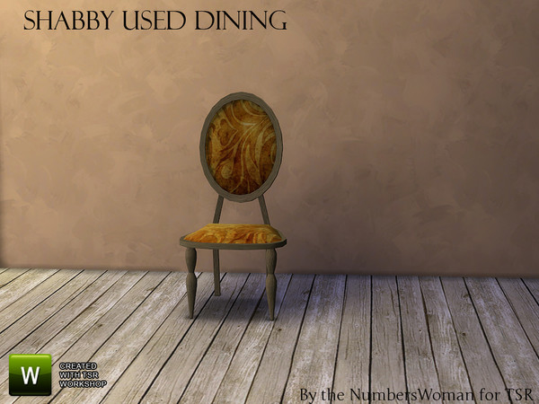 Sims 4 — Shabby Bargain Shabby Chic Dining Chair by TheNumbersWoman — Shabby yet affordable, the comfort oozes out of