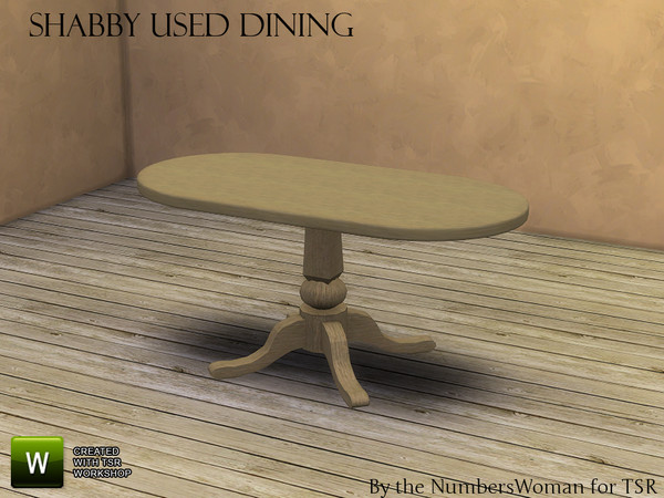 Sims 4 — Shabby Bargain Shabby Chic Dining Table by TheNumbersWoman — Shabby yet affordable, the comfort oozes out of
