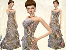 Sims 4 — Brocade dress by Fashion_Victim — This metallic brocade gown is the perfect choice for the next red carpet