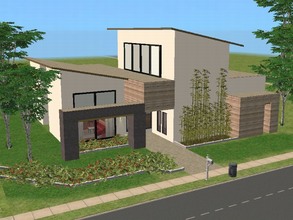 Sims 2 — Crimson Song by millyana — While building this modern 3 bedroom, 2.5 bathroom, one story, base game Sim home,