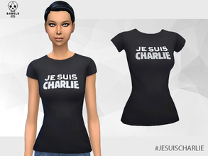 Sims 4 — Je Suis Charlie T-shirt by Babele — -Je suis Charlie- is a slogan adopted by supporters of free speech and