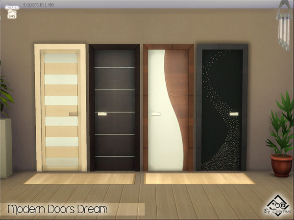 Sims 4 — Modern Doors Dream by Devirose — You want wooden doors modern new for your interior? Here are 4 all modern wood,