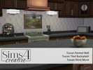 Sims 4 — Tuscan Plaster Walls w/ Tiled Backsplash & Mural by Sims4Creative — I just love the way Tuscan inspired