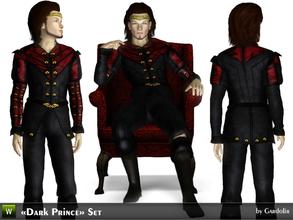 Sims 3 — Gothic Male Set 'Dark Prince' by Gardolir — Male set in the gothic style - costume, boots and crown. Ideal for