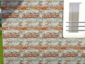 Sims 3 — Peeling bricks L by Prickly_Hedgehog — Bricks with old paint peeling