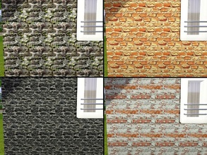 Sims 3 — different stone/ brick wall set by Prickly_Hedgehog — Stones and bricks for rustic/ old/ charming buildings.