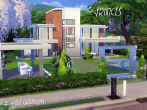 Sims 4 — Frances by Guardgian2 — A two stories modern house featuring a living room, a kitchen, a dining room, a study