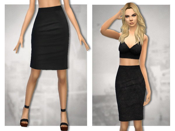 Sims 4 — Charlotte Skirt by Sentate — A versatile pencil skirt, perfect for a day to night look and can also be paired