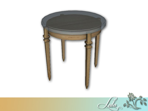 Sims 4 — Bella Vista End Table with Glass by Lulu265 — 2 wood Variations Light and dark Part of the Bella Vista Bedroom