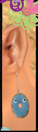 Sims 2 — Fancy Donuts Blue by TSR Archive — Four yummy earrings :)! You need to donwload mesh from the link above. It is