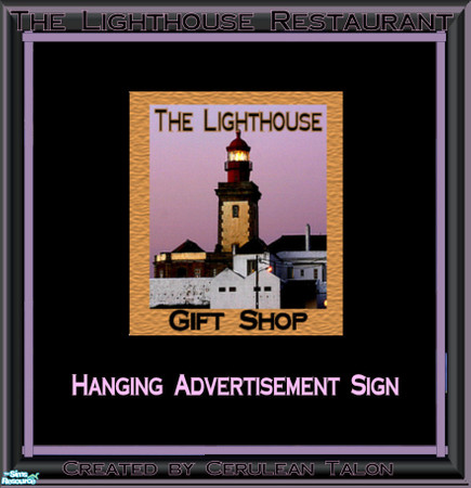 Sims 2 — The Lighthouse Restaurant Set - Hanging Sign by Cerulean Talon — Classic and beautiful, this restaurant set
