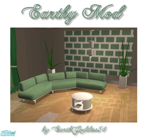 Sims 2 — Earthy Mod by EarthGoddess54 — Modern living in earth tones! Set includes: sofa, coffee table, painting. *FREE*