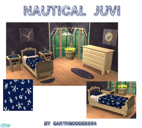 Sims 2 — Nautical Juvi Bedroom by EarthGoddess54 — A nautical bedroom for your young sims! Made for Marine Theme Week.