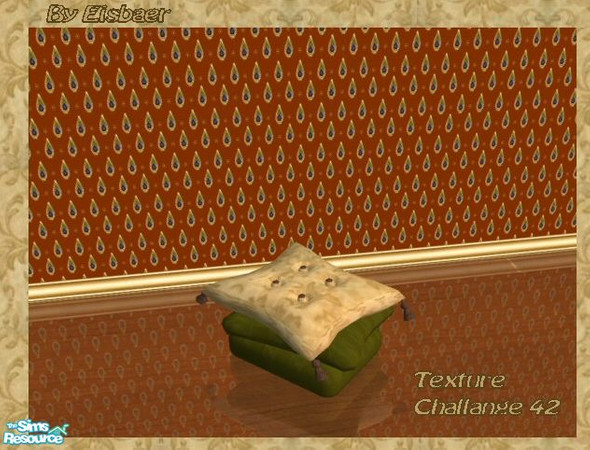 Sims 2 — Helga86 Saga TC36 Pooh - Chair by Eisbaerbonzo — Elegant pillow chair in light satin and green velvet.