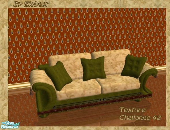 Sims 2 — Helga86 Saga TC36 Pooh - Sofa by Eisbaerbonzo — Elegant sofa in light satin and green velvet.
