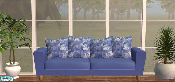 Sims 2 — Blue Floral Sofa Set - Individual Item by frillyfilly — Recolours of Shtinky00's "Arizona Chair, Loveseat