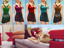 Sims 4 — Dress with Flowers on Skirt by m3lanore — It comes with 5 colors. It is recoloring and retexturing of Cocktail