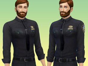 Sims 4 — NYPD shirt by miknekoi2 — A black &quot;NYPD style&quot; shirt. Goes well with black or beige formal