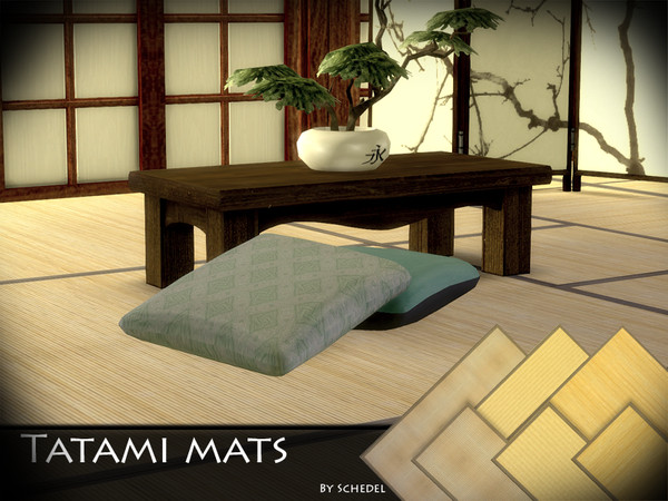 Sims 4 — Tatami mats by Schedels-Asylum — I made two carpets specifically for creators. Kit includes two sizes. 1x2 and