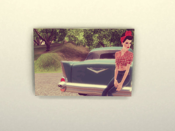 Sims 4 — canvas art pin-up by daanlavigne2 — Here are three art canvas with a vintage style. price: 350 Located in Decor.