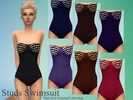 Sims 4 — Studs Swimsuit by TheGirlySimmerUniverse — I made my first cc for The Sims 4 and it took hours, but it kinda