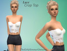 Sims 4 — Lace Crop Top by TheGirlySimmerUniverse — So I think I am kinda addicted to make custom content now, lol. Please