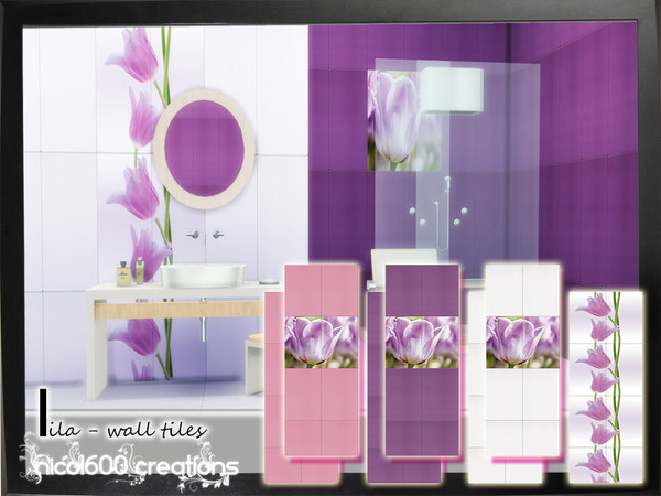 Sims 4 — Lila - wall tiles by nicol6002 — Lila wall tiles includes 7 different colors. Suitable for any kind of interior.