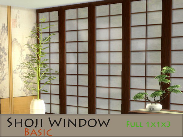 Sims 4 — Shoji window 1x1x3 full- Basic by Schedels-Asylum — My first windows set. It is just painting over the glass but