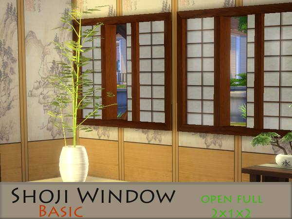 Sims 4 — Shoji window 2x1x2 open full - Basic by Schedels-Asylum — My first windows set. It is just painting over the