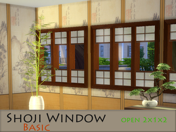 Sims 4 — Shoji window 2x1x2 open - Basic by Schedels-Asylum — My first windows set. It is just painting over the glass