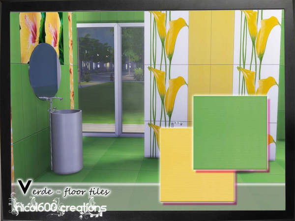 Sims 4 — Verde - floor tiles by nicol6002 — Verde floor tiles includes 2 colors of tiles for floor. Suitable for any kind