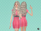 Sims 4 — Pink Crochet Knit Stretch Dress by Seeing_Double — My first piece of cc, a Crochet Knit Stretch Dress.