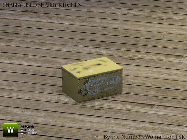 Sims 4 — Shabby Bargain Shabby Chic Kitchen antique Tin Large by TheNumbersWoman — Shabby yet affordable, the comfort