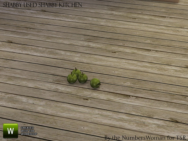 Sims 4 — Shabby Bargain Shabby Chic Kitchen Loose Apples by TheNumbersWoman — Shabby yet affordable, the comfort oozes