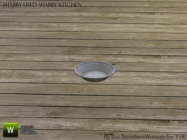 Sims 4 — Shabby Bargain Shabby Chic Kitchen Pie Pan by TheNumbersWoman — Shabby yet affordable, the comfort oozes out of
