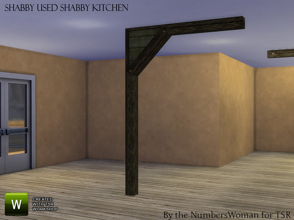 Sims 4 — Shabby Bargain Shabby Chic Kitchen Rafter Beam Side Frame by TheNumbersWoman — Shabby yet affordable, the