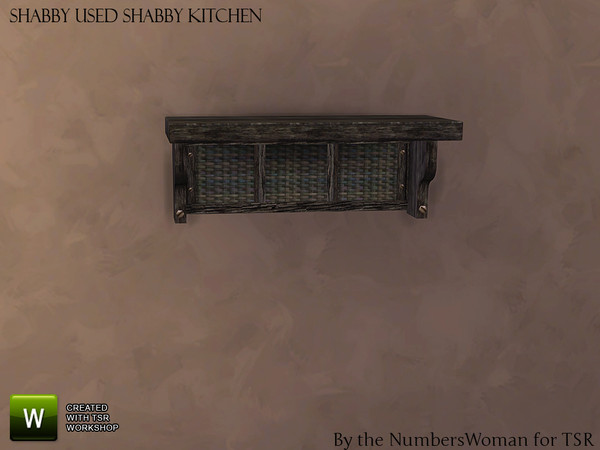 Sims 4 — Shabby Bargain Shabby Chic Kitchen Shelf by TheNumbersWoman — Shabby yet affordable, the comfort oozes out of