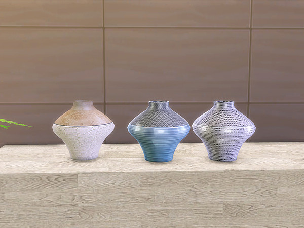 Sims 4 — Dining Cedar - Vase 3 by ung999 — Dining Cedar - Vase 3 Colors Option : 3