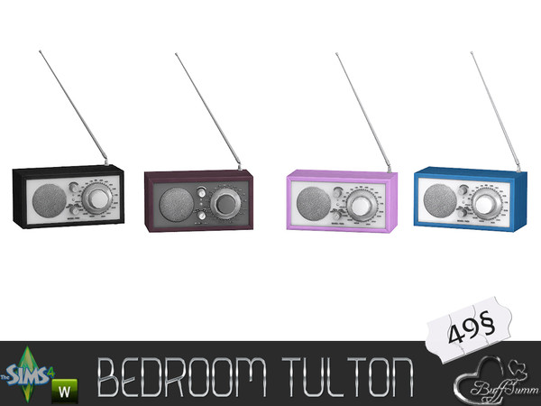 Sims 4 — Tulton Bedroom Radio (working!) rc1 by BuffSumm — Recolor Set matching the Tulton Bedroom. Most objects contains