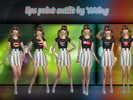 Sims 4 — lips print outfit  by yeying3242 — totally 6 type of lips print on the top of outfit and the bottom is white