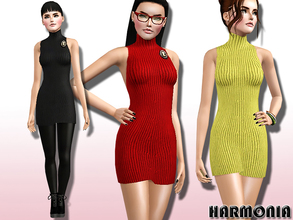 Sims 3 — Sleeveless Turtleneck Sweater Dress by Harmonia — Ready for anything: a breezy fit and a cute cap sleeve create